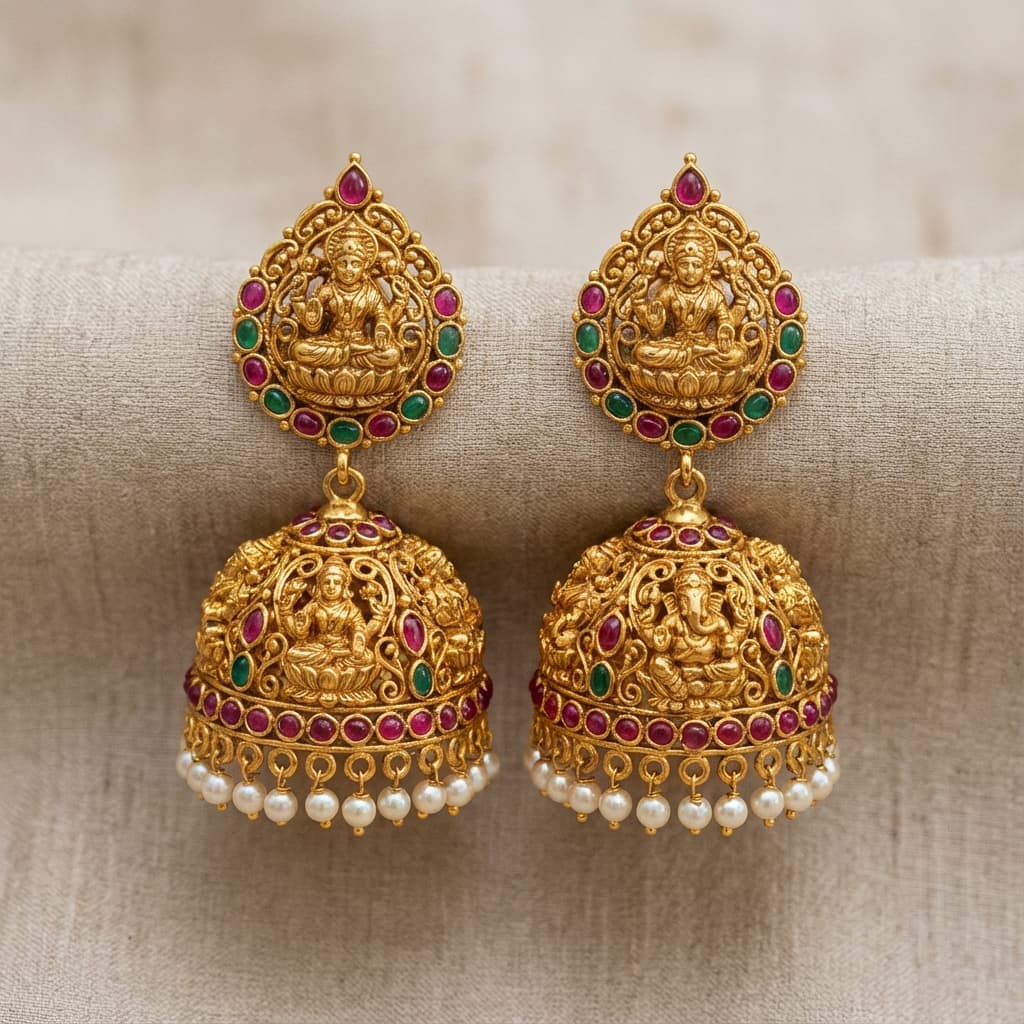 Temple jhumkas